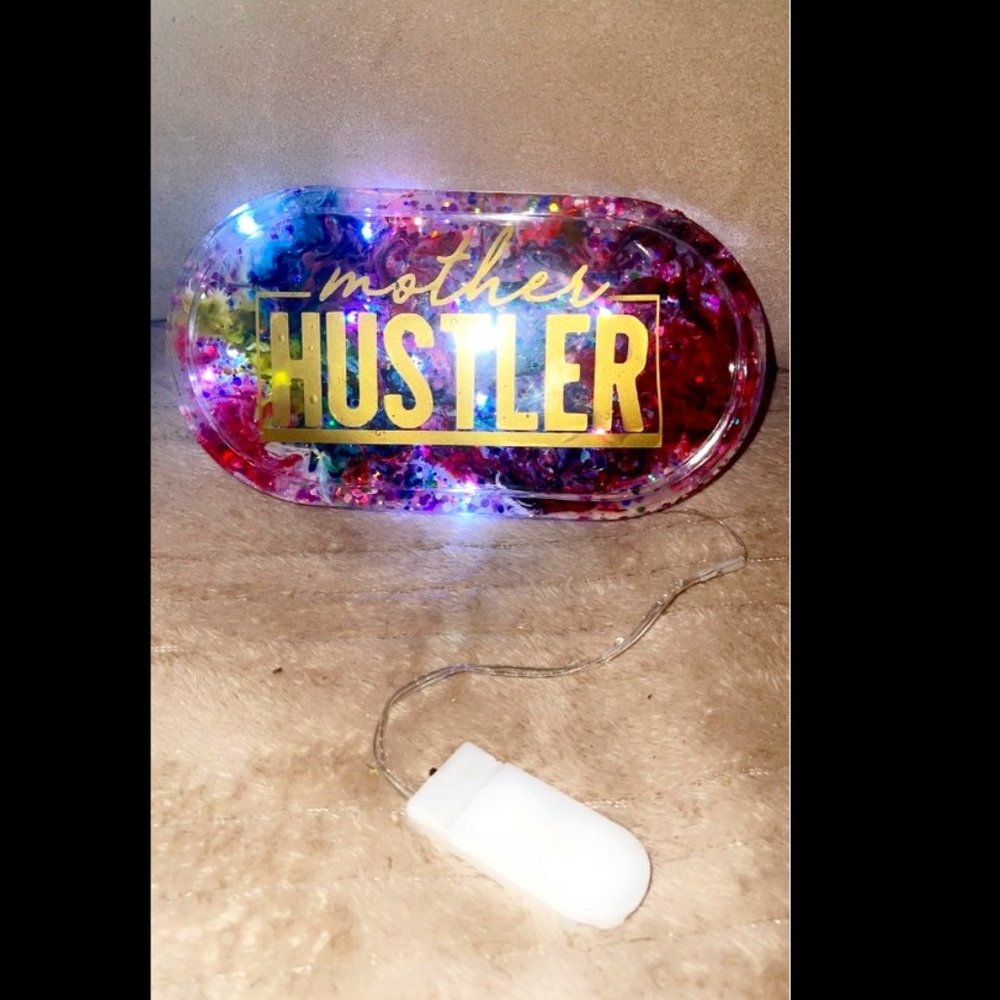 Lighted Rolling tray cosmic MoTHER HUSTLer